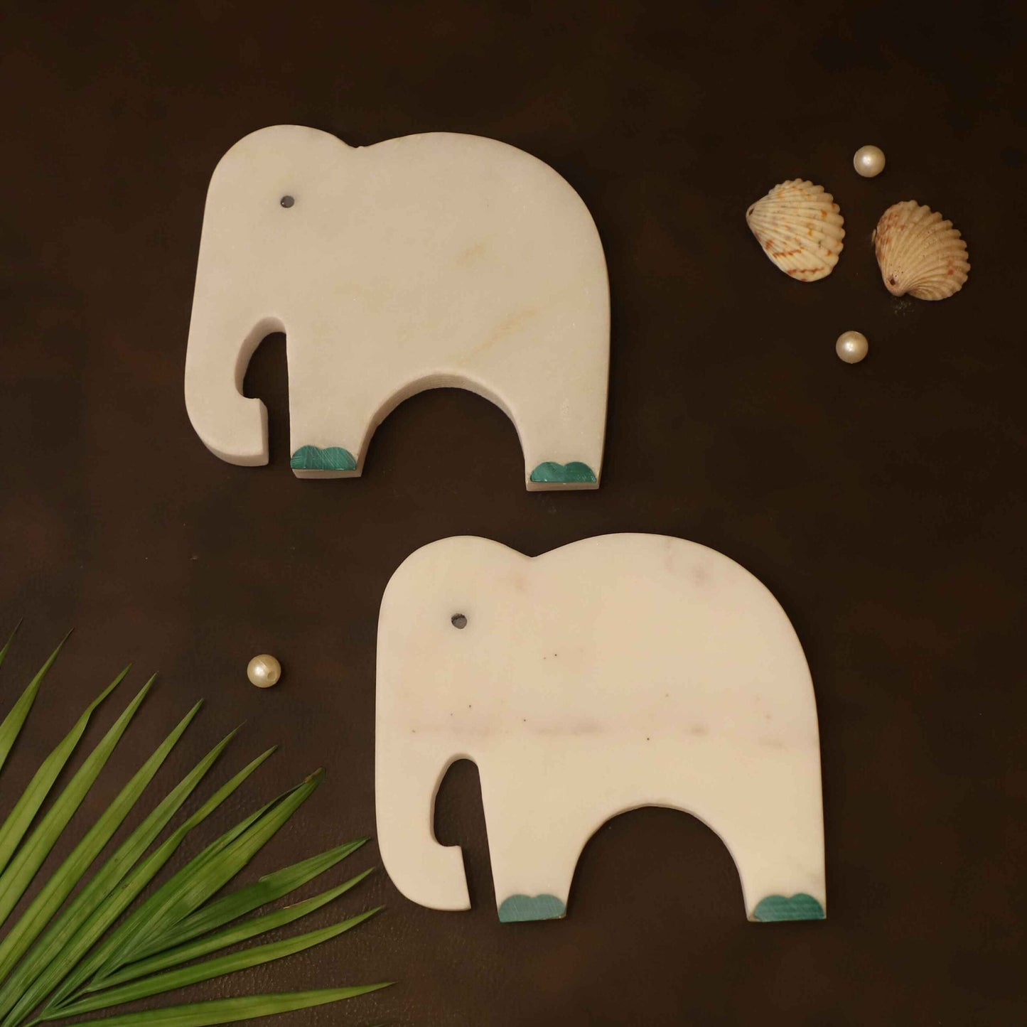 Gajah Inlay Coasters Set of 4 (Marble and Semi Precious Stone)