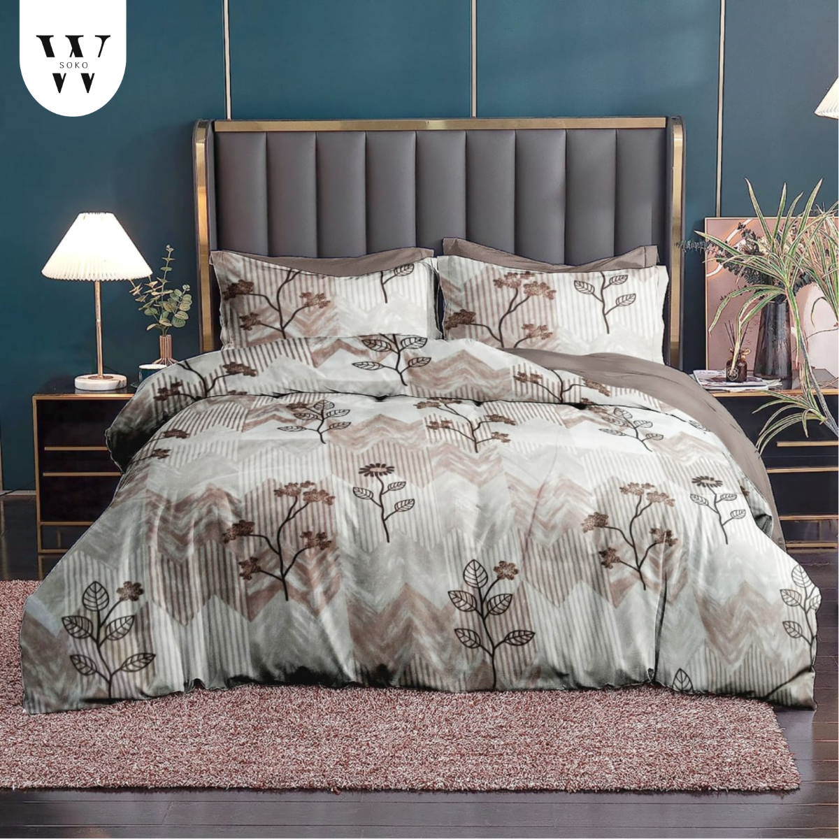 Auremine Premium Double Bedsheet (90" x 100") - 300 TC