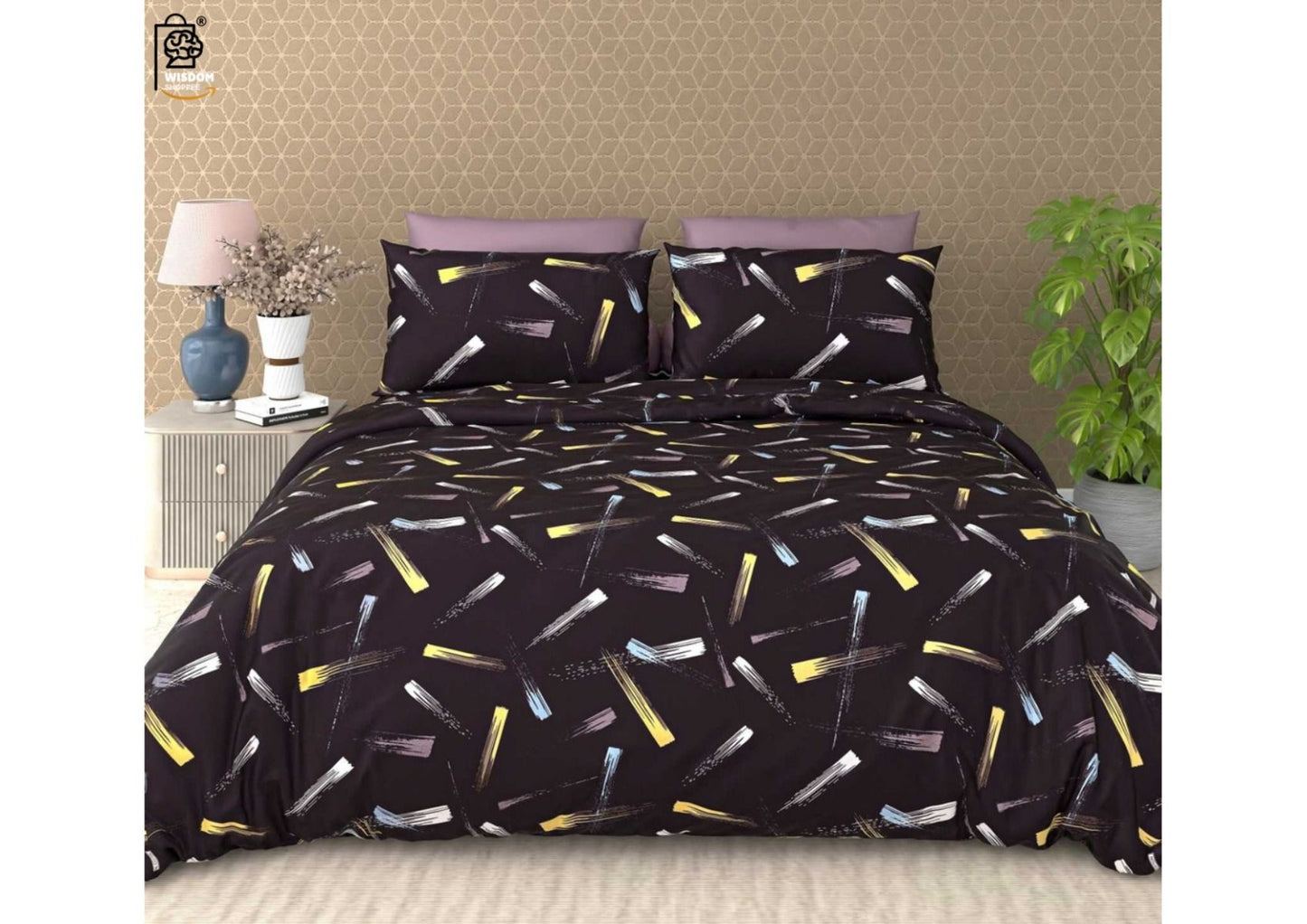 Elvanna Premium Double Bedsheet (90" x 100") - 300 TC