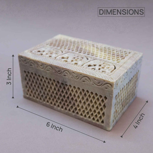 Elephant Soapstone Jewellery Box