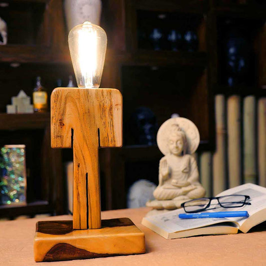 Wooden Couplet Table Lamp