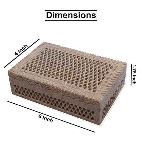 Hand Carving Soapstone Jewellery Box
