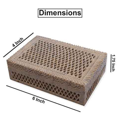 Hand Carving Soapstone Jewellery Box