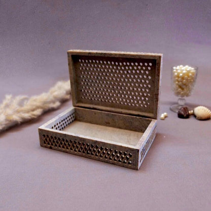 Hand Carving Soapstone Jewellery Box