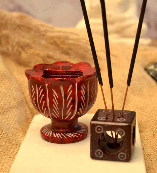 Rose Incense Holder (Marble Soapstone)