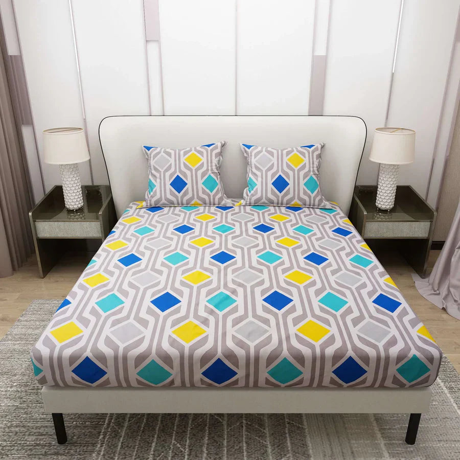 Harmira Premium Queen Size Bedsheet (90" x 100") 300 TC