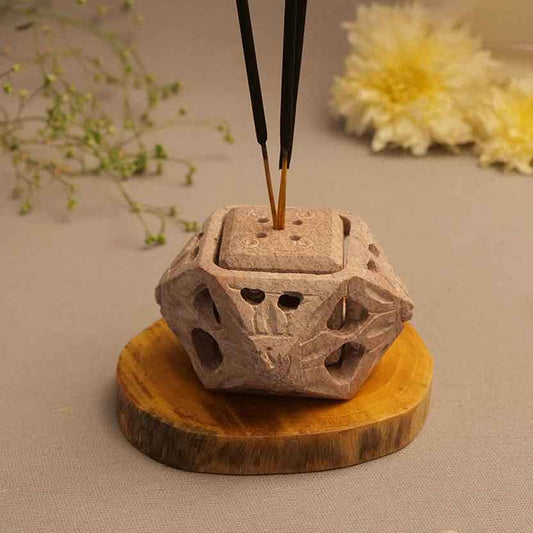 Floral Incense Stick Holder (Marble Soapstone)