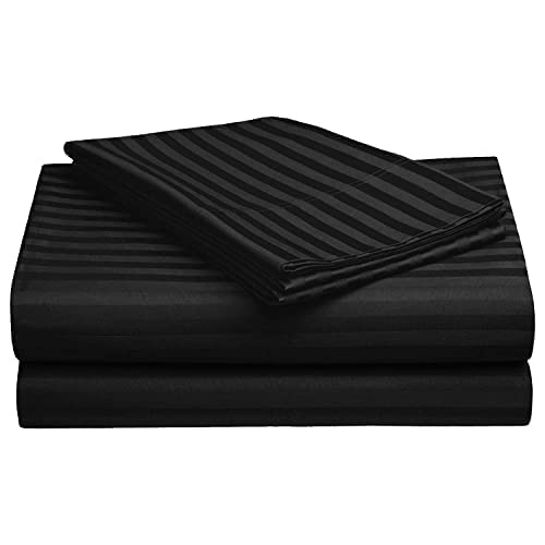 Black Plain Premium King Size Bedsheet (108" x 108") - 350 TC