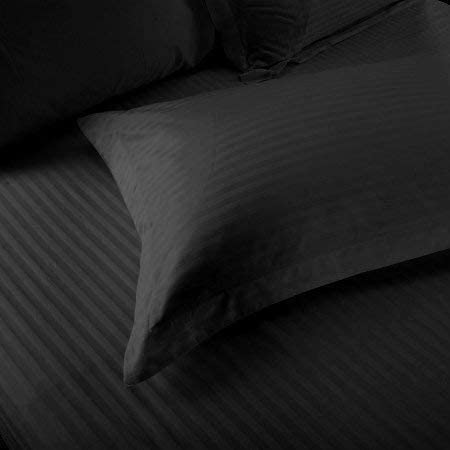 Black Plain Premium King Size Bedsheet (108" x 108") - 350 TC