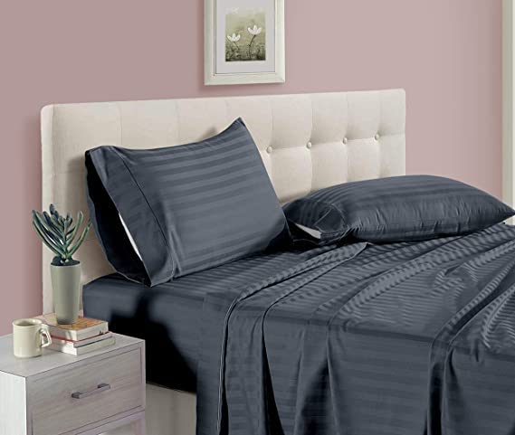 Grey Plain Premium King Size Bedsheet (108" x 108") 300 TC