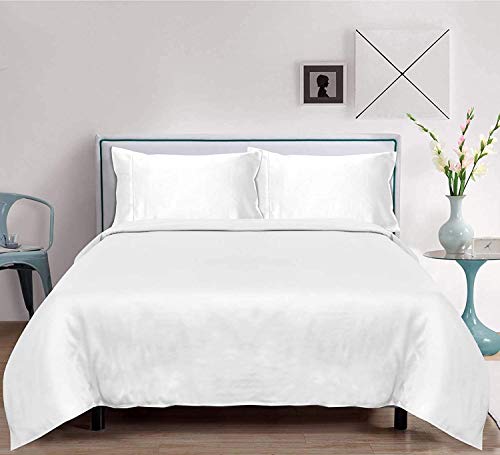 Silk White Premium Bamboo King Size Bedsheet (108" x 108") - 400 TC