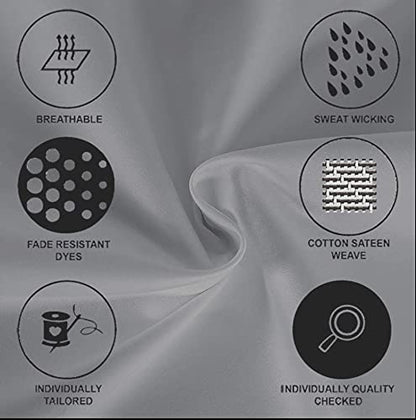 Grey-Lined Plain Premium King Size Bedsheet (108" x 108") - 400 TC