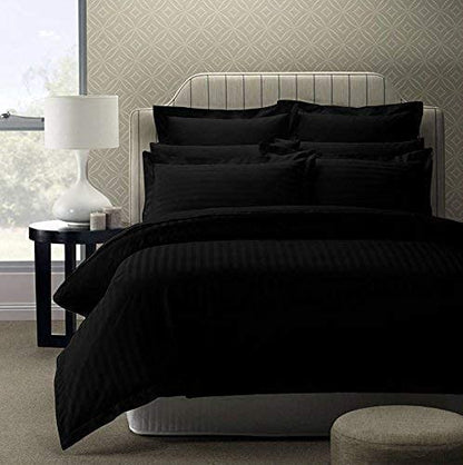 Black Plain Premium King Size Bedsheet (108" x 108") - 350 TC