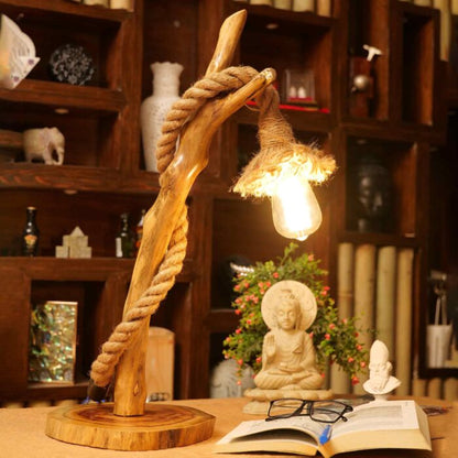 Rope Creeper Wooden Lamp