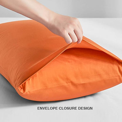 Orange Plain Premium King Size Bedsheet (108" x 108")  400 TC
