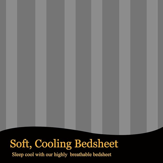 Dark Grey Plain Premium King Size Bedsheet (108" x 108"): 400 TC