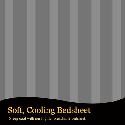 Dark Grey Plain Premium King Size Bedsheet (108" x 108"): 400 TC