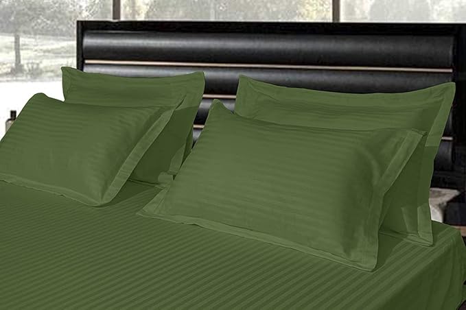 Green Plain Premium King Size Bedsheet (108" x 108") - 400 TC