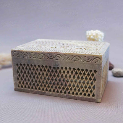 Elephant Soapstone Jewellery Box