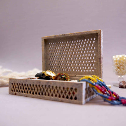 Hand Carving Soapstone Jewellery Box