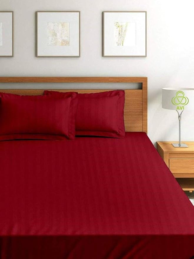 Maroon Plain Premium King Size Bedsheet (108" x 108") - 400 TC