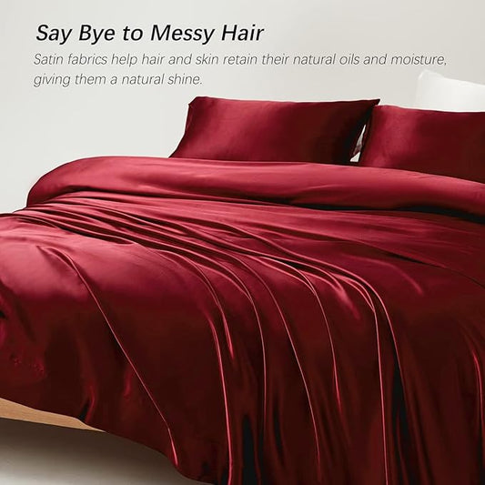Dark Red Plain Premium King Size Bedsheet (108" x 108") 400TC