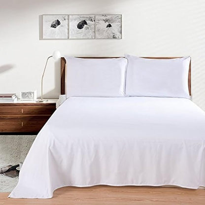 Pure White Plain Premium King Size Bedsheet (108" x 108") - 400 TC