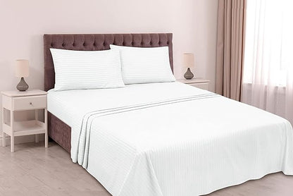 Cotton White Premium King Size Bedsheet (108" x 108") 450TC