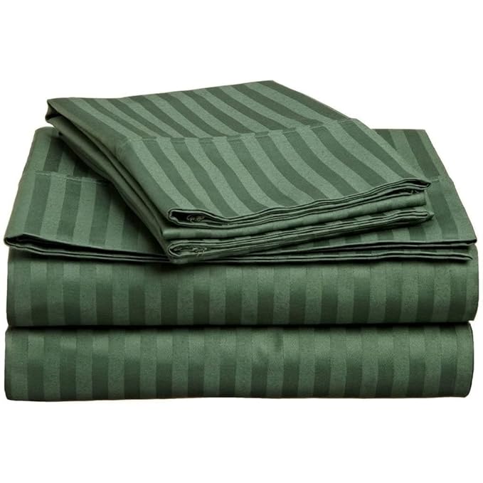 Green Plain Premium King Size Bedsheet (108" x 108") - 400 TC