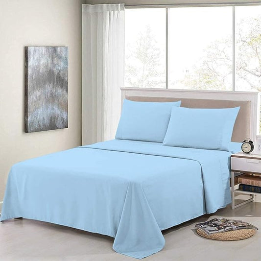 Ice-Blue Premium King Size Bedsheet (108" x 108") 300 TC
