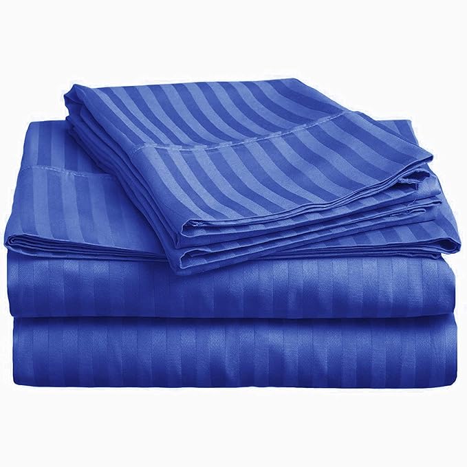 Royal Bue Plain Premium King Size Bedsheet (108" x 108") - 400 TC