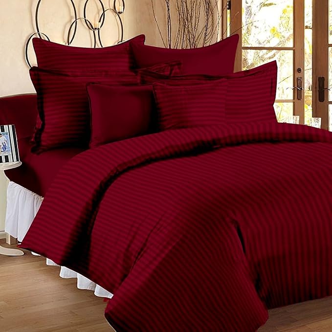 Maroon Plain Premium King Size Bedsheet (108" x 108") - 400 TC