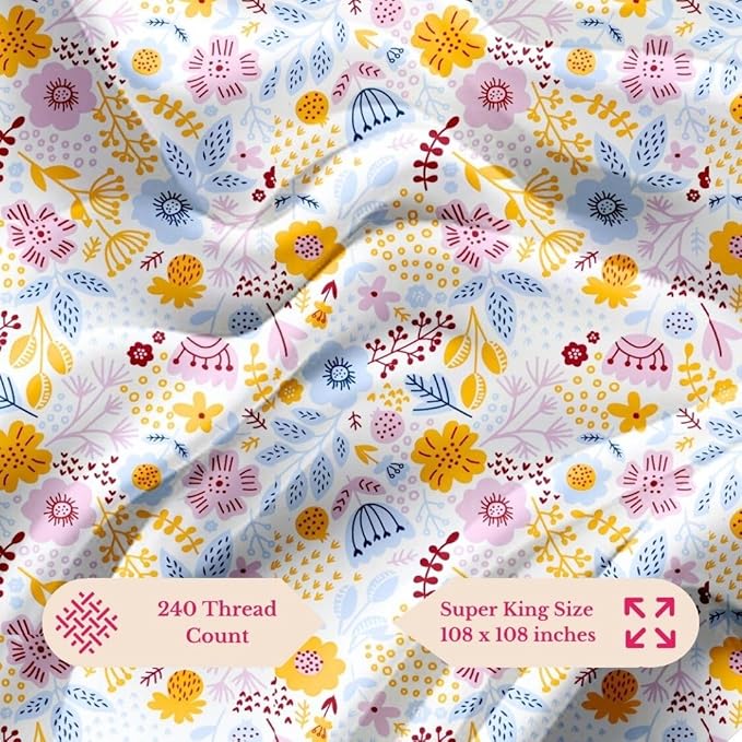 Savynna Premium King Size Bedsheet (108" x 108") 300 TC