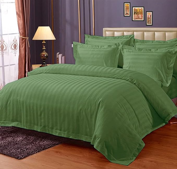 Green Plain Premium King Size Bedsheet (108" x 108") - 400 TC