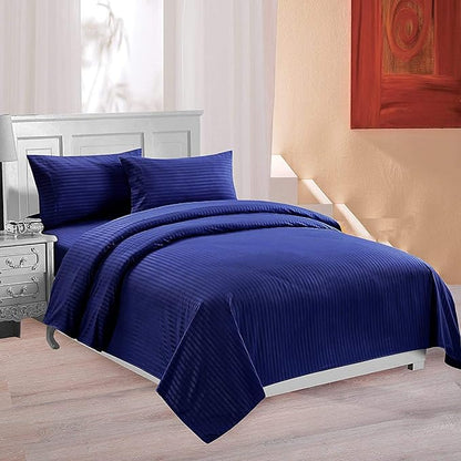 Royal Bue Plain Premium King Size Bedsheet (108" x 108") - 400 TC