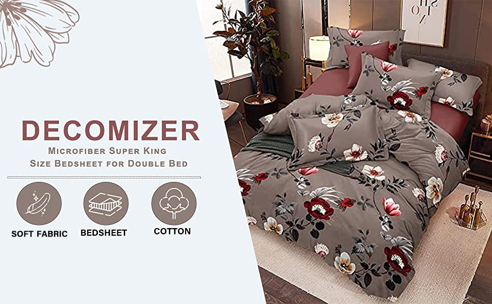 Emerelle Premium King Size Bedsheet (108" x 108"): 400 TC