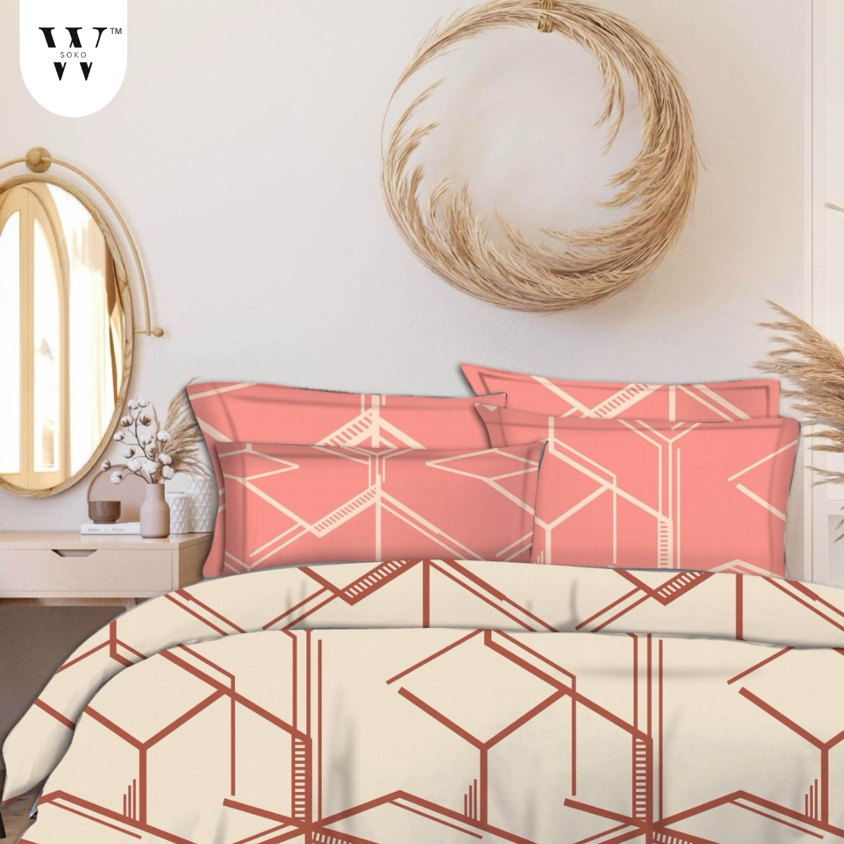 Crezia Premium King Size Bedsheet (108" x 108") - 400 TC