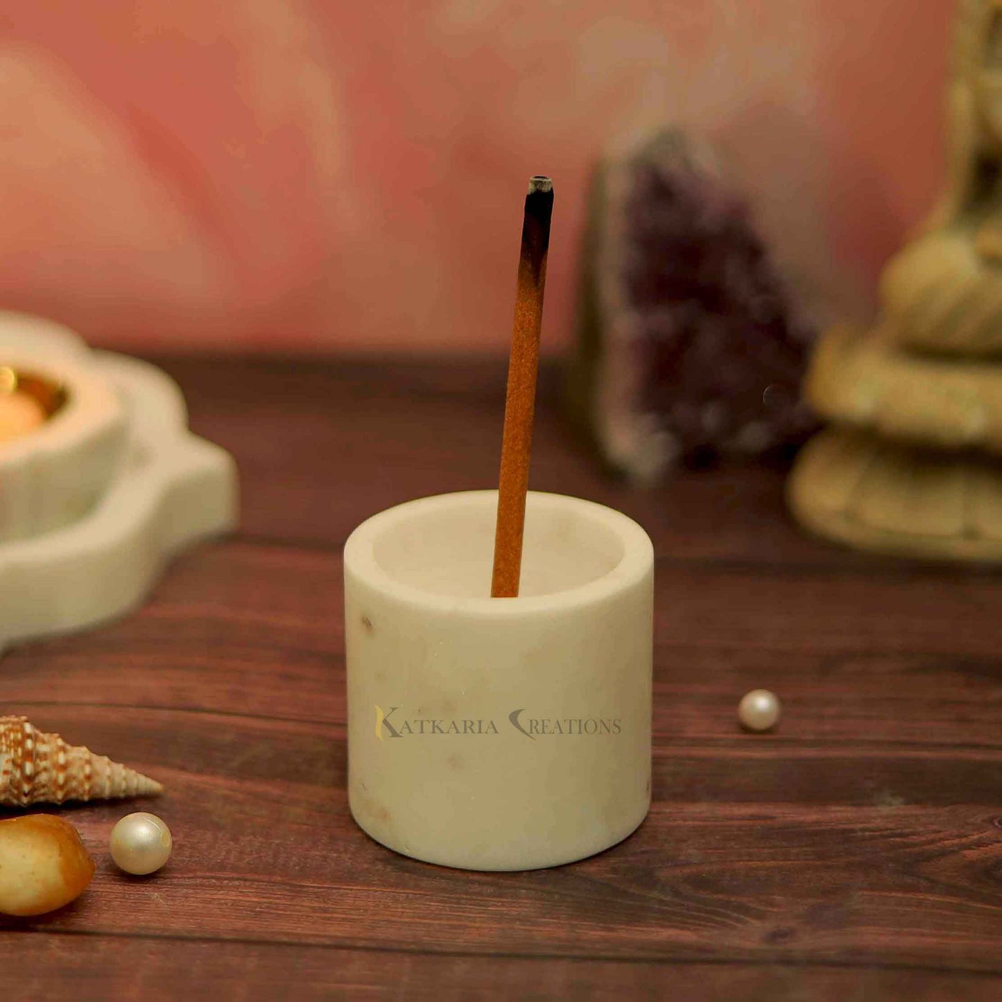 Luxury White Marble Incense Holder (Marble)