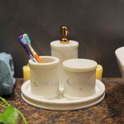 Ivory Marble Bathroom Set
