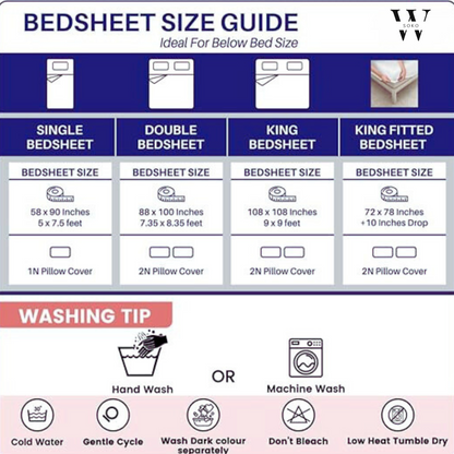 Avinelle Premium Queen Size Bedsheet (90" x 100") 300 TC