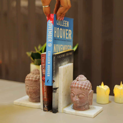 Bodhisattva Marble Book Ends Set Of 2