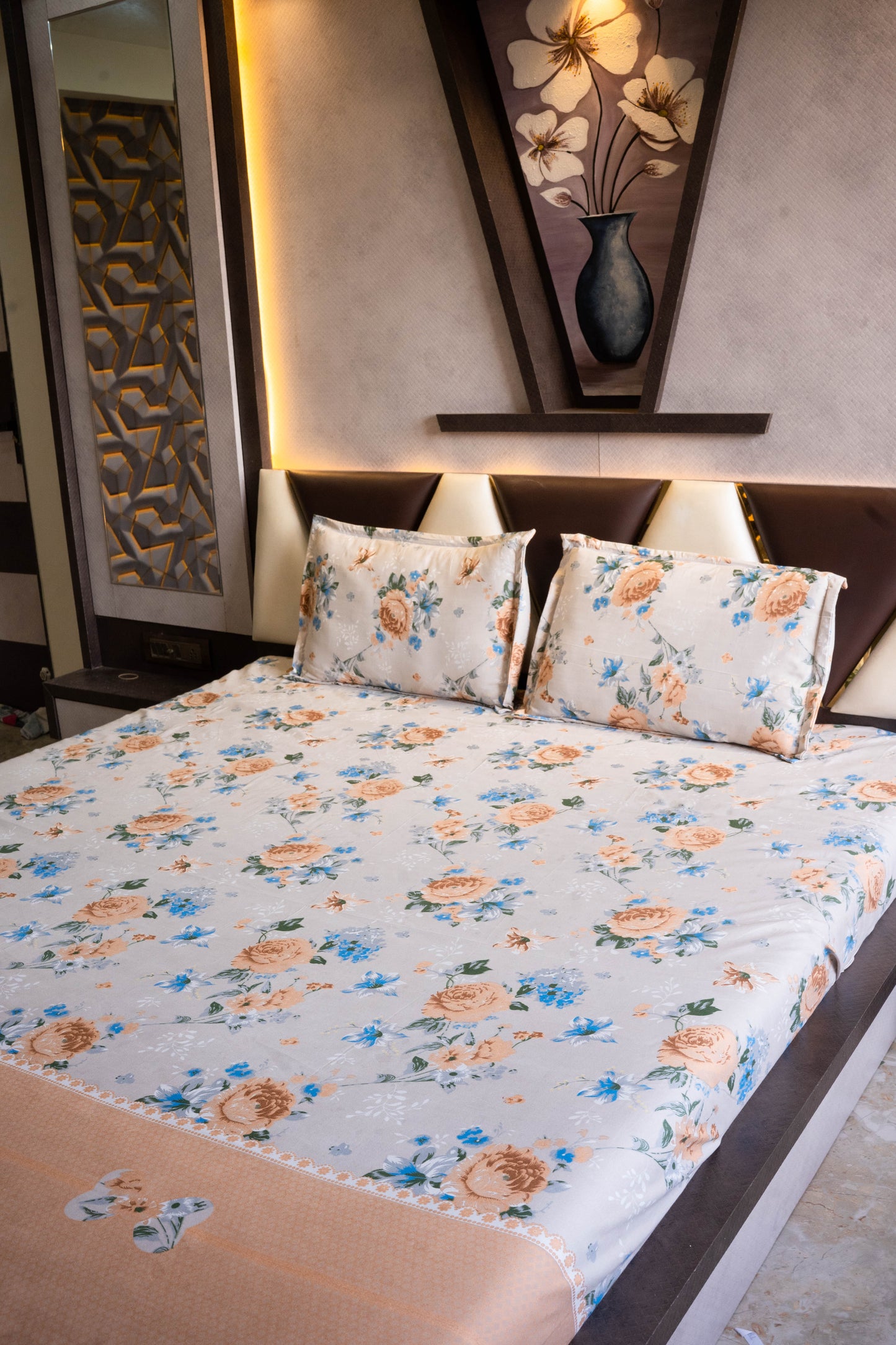 Vionna Premium Queen Size Bedsheet (90" x 100") - 400 TC