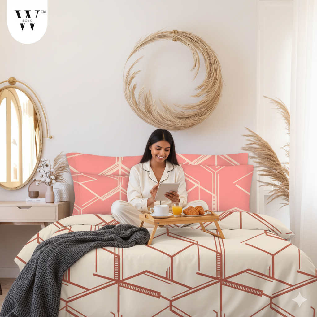 Crezia Premium King Size Bedsheet (108" x 108") - 400 TC