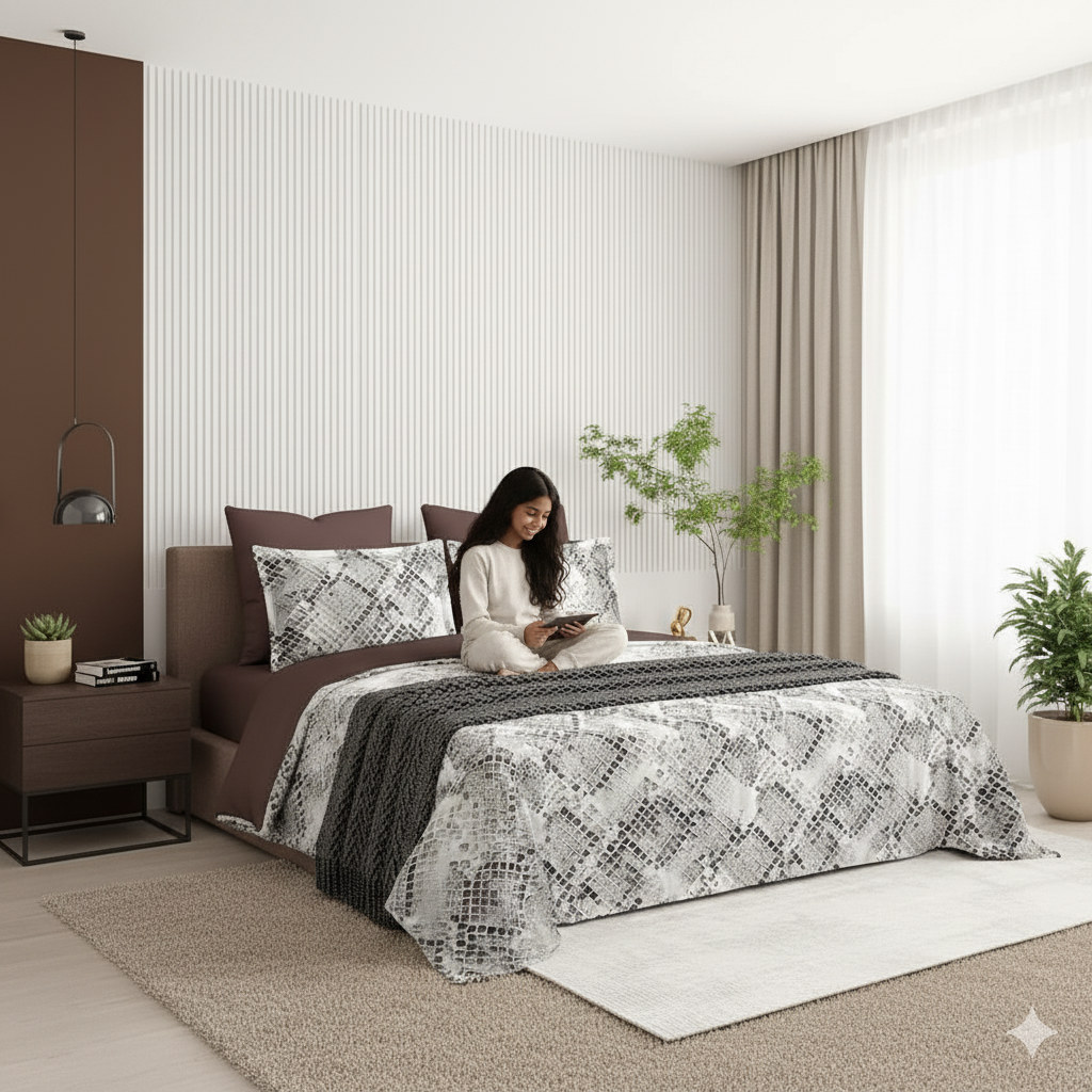 Anameria Premium King Size Bedsheet (108" x 108") - 400 TC