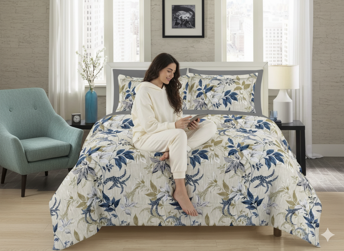 Fiorisse Premium King Size Bedsheet (108" x 108") - 400 TC