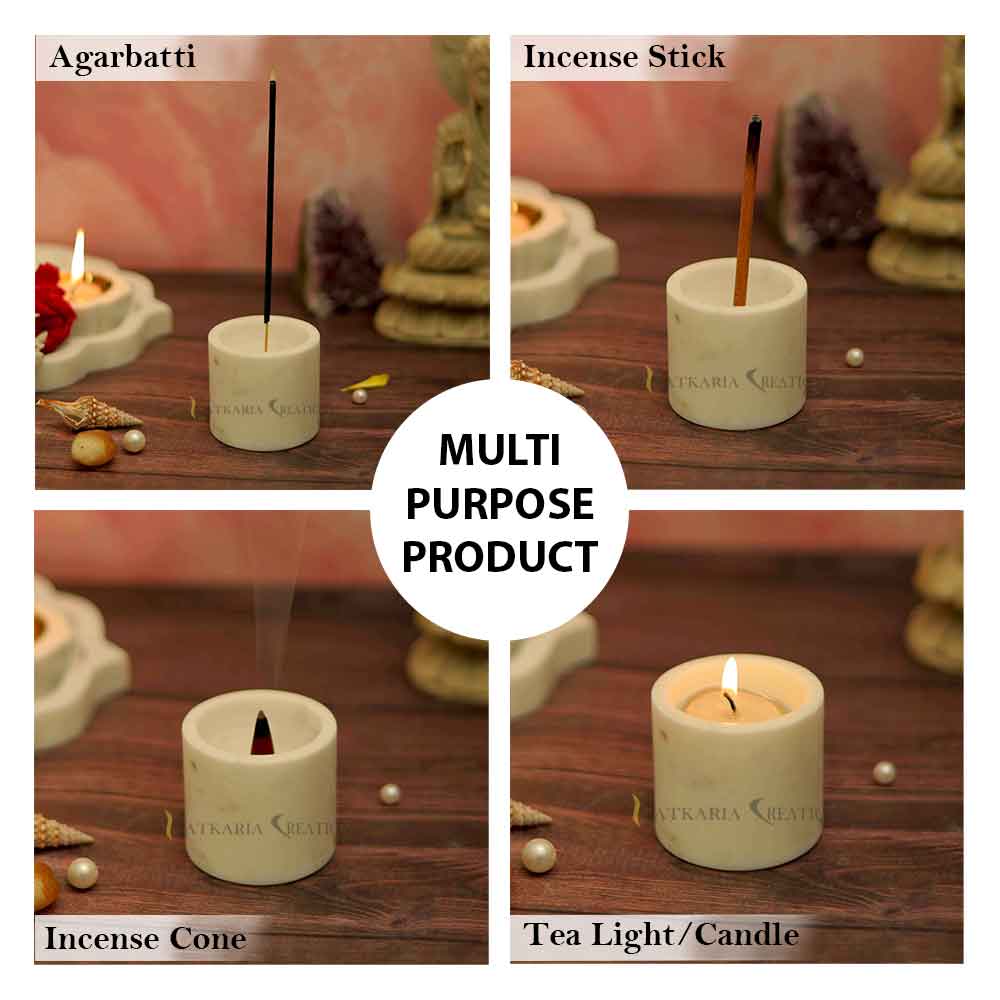 Luxury White Marble Incense Holder (Marble)