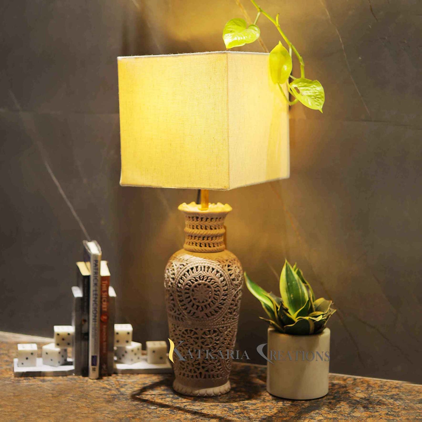 Soapstone Vase Table Lamp