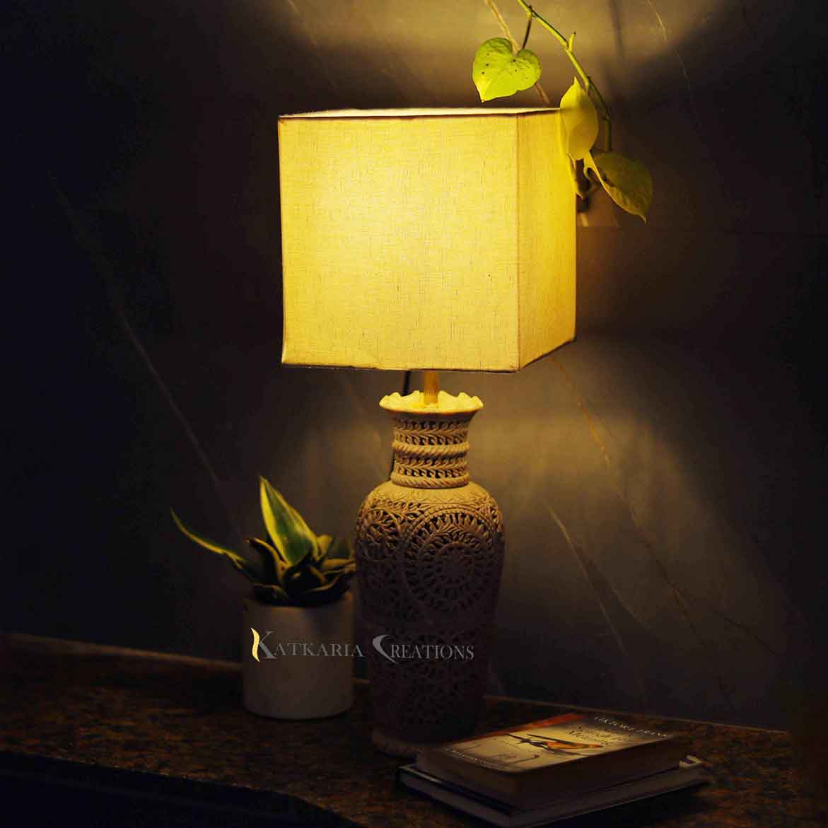 Soapstone Vase Table Lamp