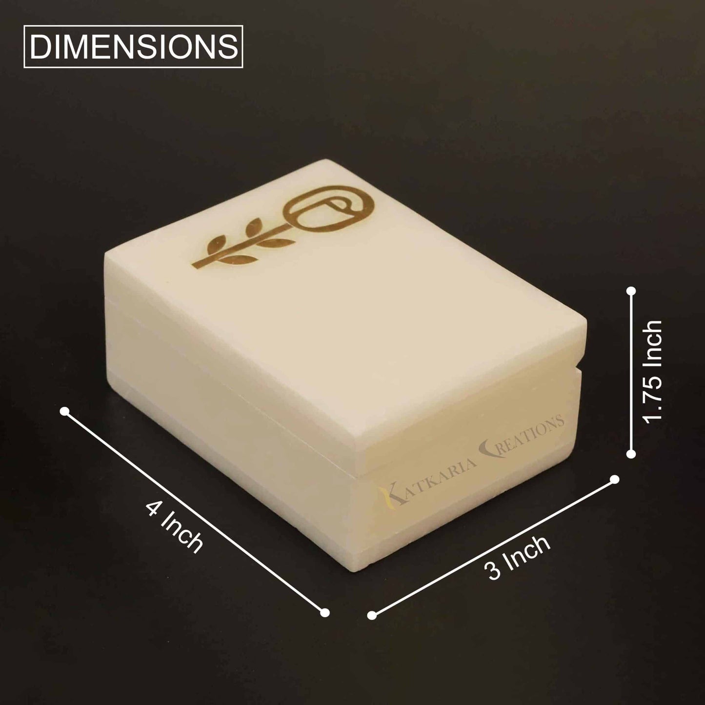 Rose Marble Jewellery Box With Brass Inlay Work