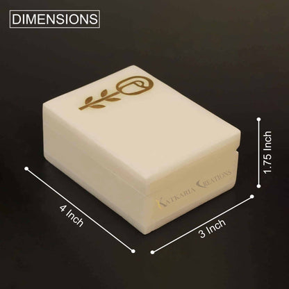 Rose Marble Jewellery Box With Brass Inlay Work
